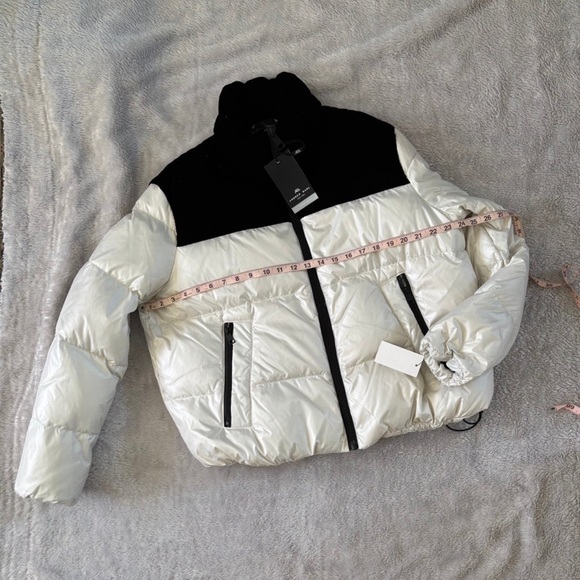 Andrew Marc Black and White Puffer Jacket - Picture 2 of 5